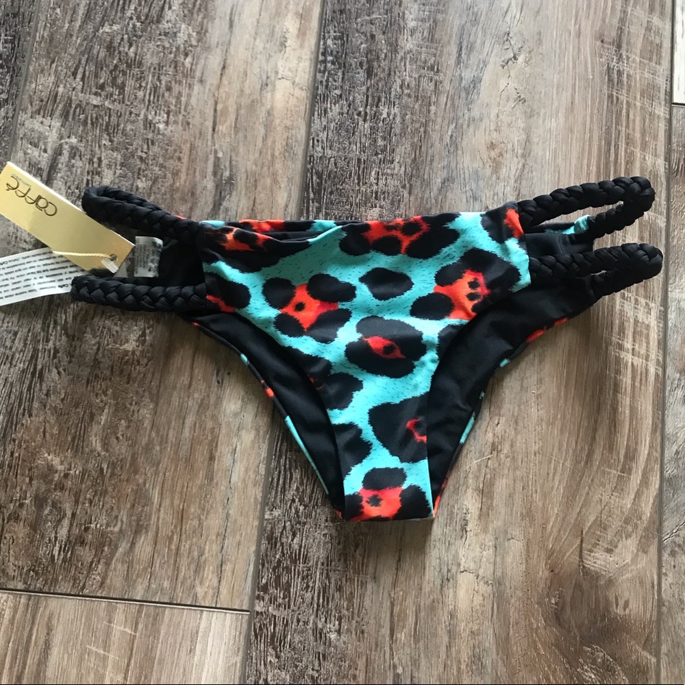 NWT CAFFE leopard print bikini bottom small